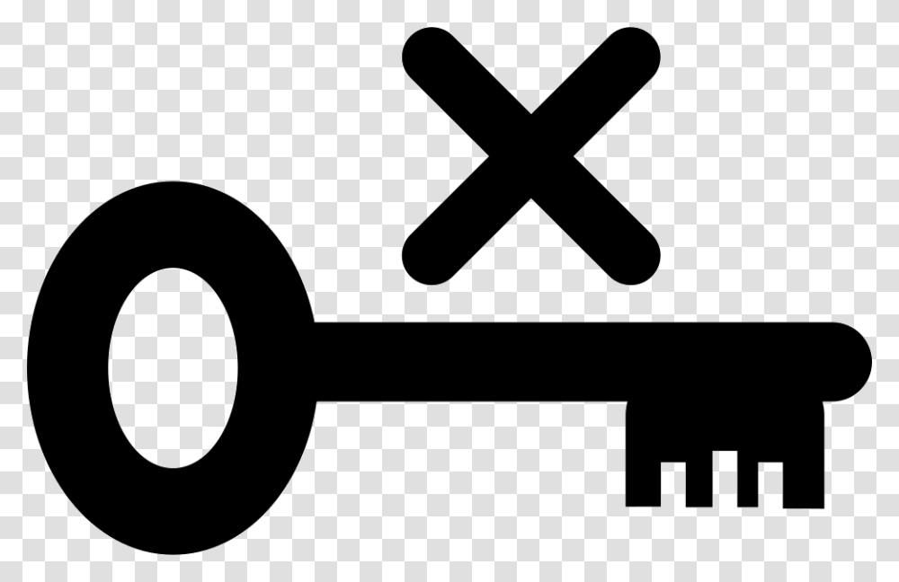 Key With Cross Sign, Hammer, Tool, Silhouette, Stencil Transparent Png