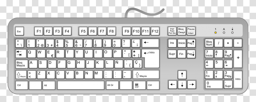 Keyboard Black And White Clipart, Computer Keyboard, Computer Hardware, Electronics Transparent Png