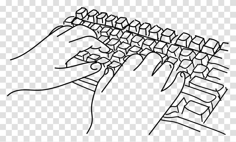 Keyboard Hands Computer Free Photo Hands On Keyboard Drawing, Gray, World Of Warcraft Transparent Png