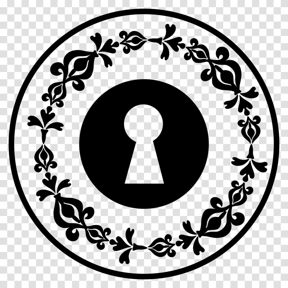 Keyhole Circle With Circular Elegant Floral Design Circular Keyhole Transparent Png