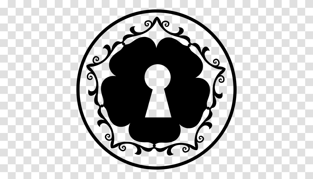 Keyhole In A Flower Shape Inside A Circle Icon, Gray, World Of Warcraft Transparent Png