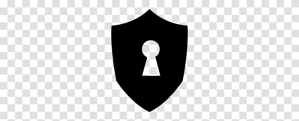 Keyhole In A Shield Black Shape Pngicoicns Free Icon Download, Armor, Security, Lock Transparent Png