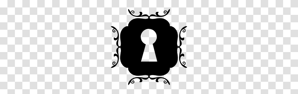 Keyhole In A Square Shape With Rounded Ornaments Around Pngico, Stencil, Soccer Ball, Football, Team Sport Transparent Png