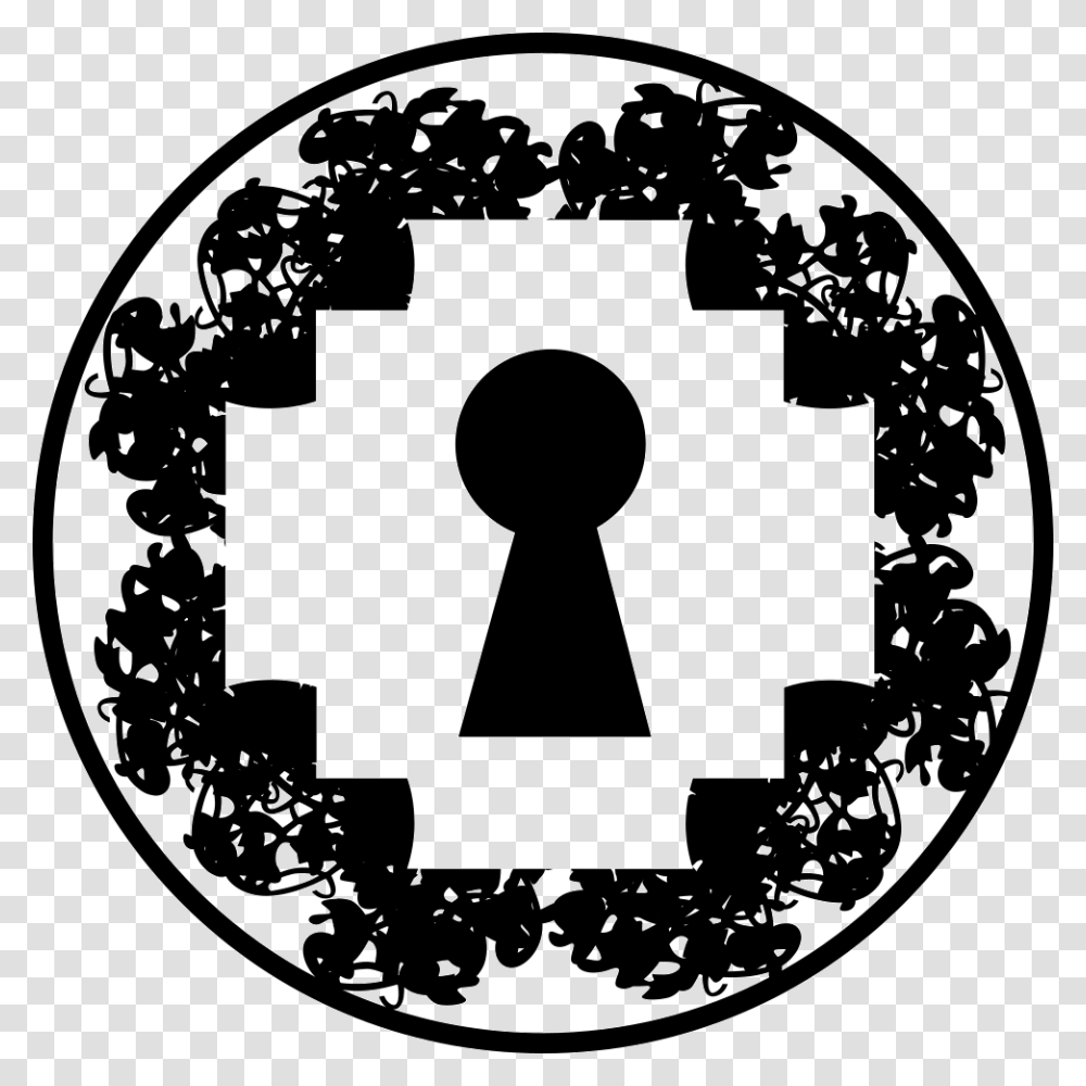 Keyhole In Pixelated Rhomb Shape Inside A Circle Circle, Lock, Security Transparent Png