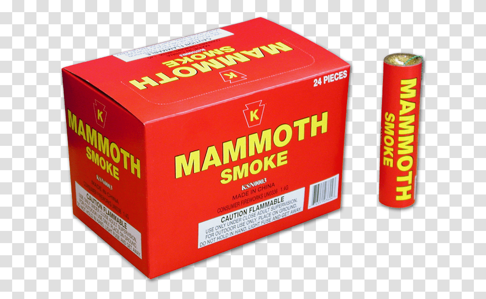 Keystone Fireworks Smoke Mammoth Smoke Bombs, Box, Cardboard, Food, Carton Transparent Png