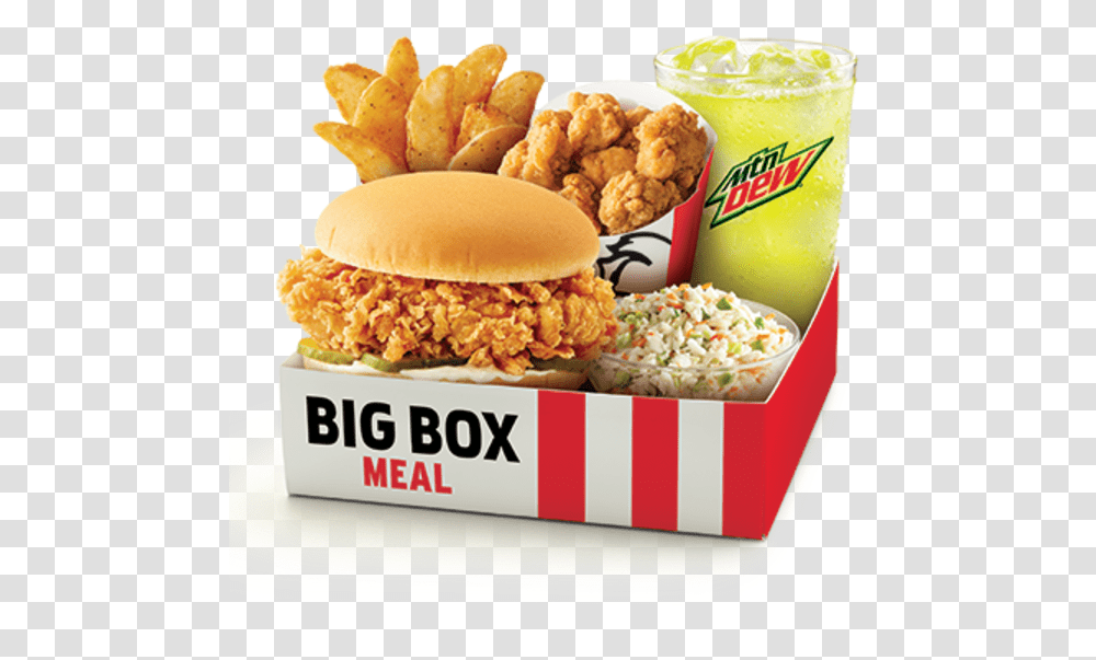 Kfc Colonel Big Box, Food, Burger, Snack, Fries Transparent Png