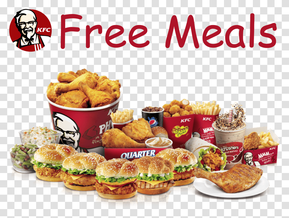 Kfc Free Meal 129th Birthday, Burger, Food, Pizza, Snack Transparent Png