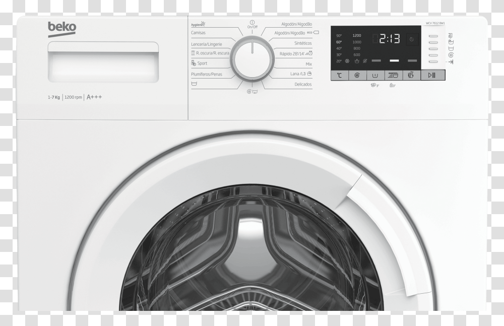 Kg 1200 Rpm Lavadora De Libre Instalacin Wcv 7612 Washing Machine, Appliance, Dryer Transparent Png