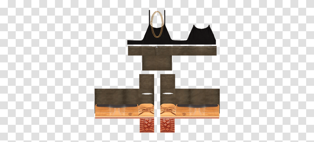 Khaki Ripped Jeans W Halter Timbs Roblox Clan Uniforms, Tabletop, Furniture, Indoors, Wood Transparent Png