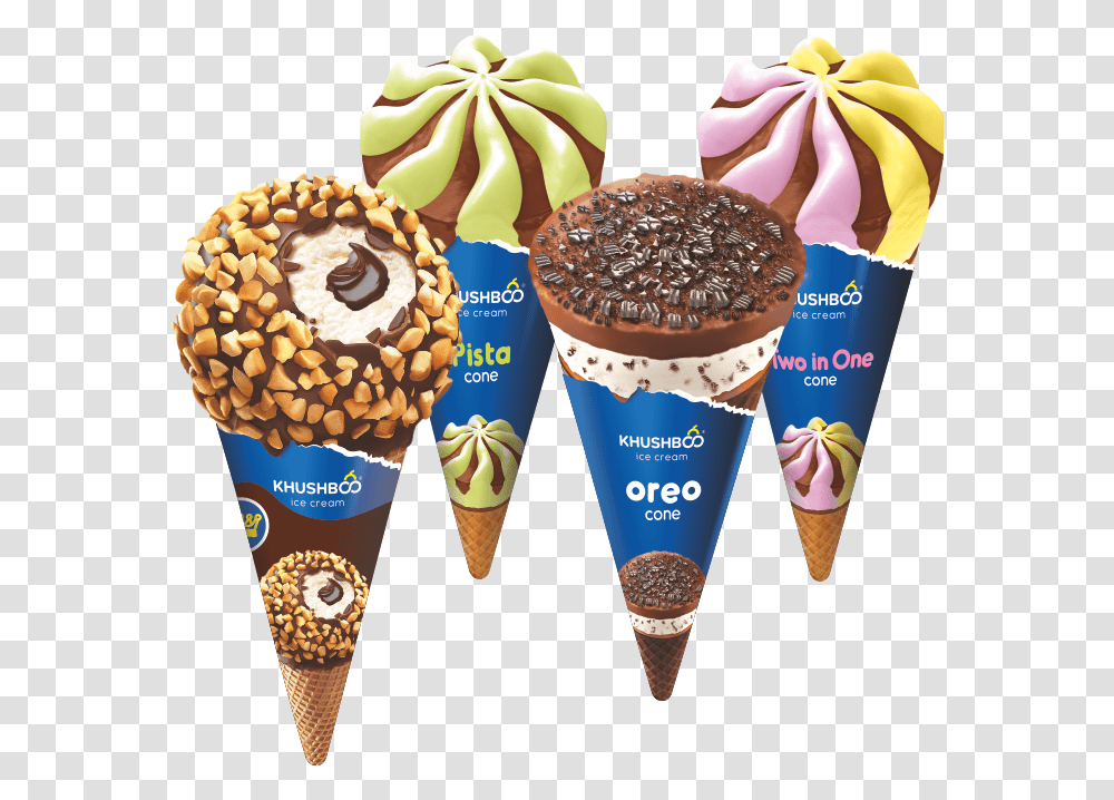 Khushboo Cone Ice Cream, Dessert, Food, Creme Transparent Png