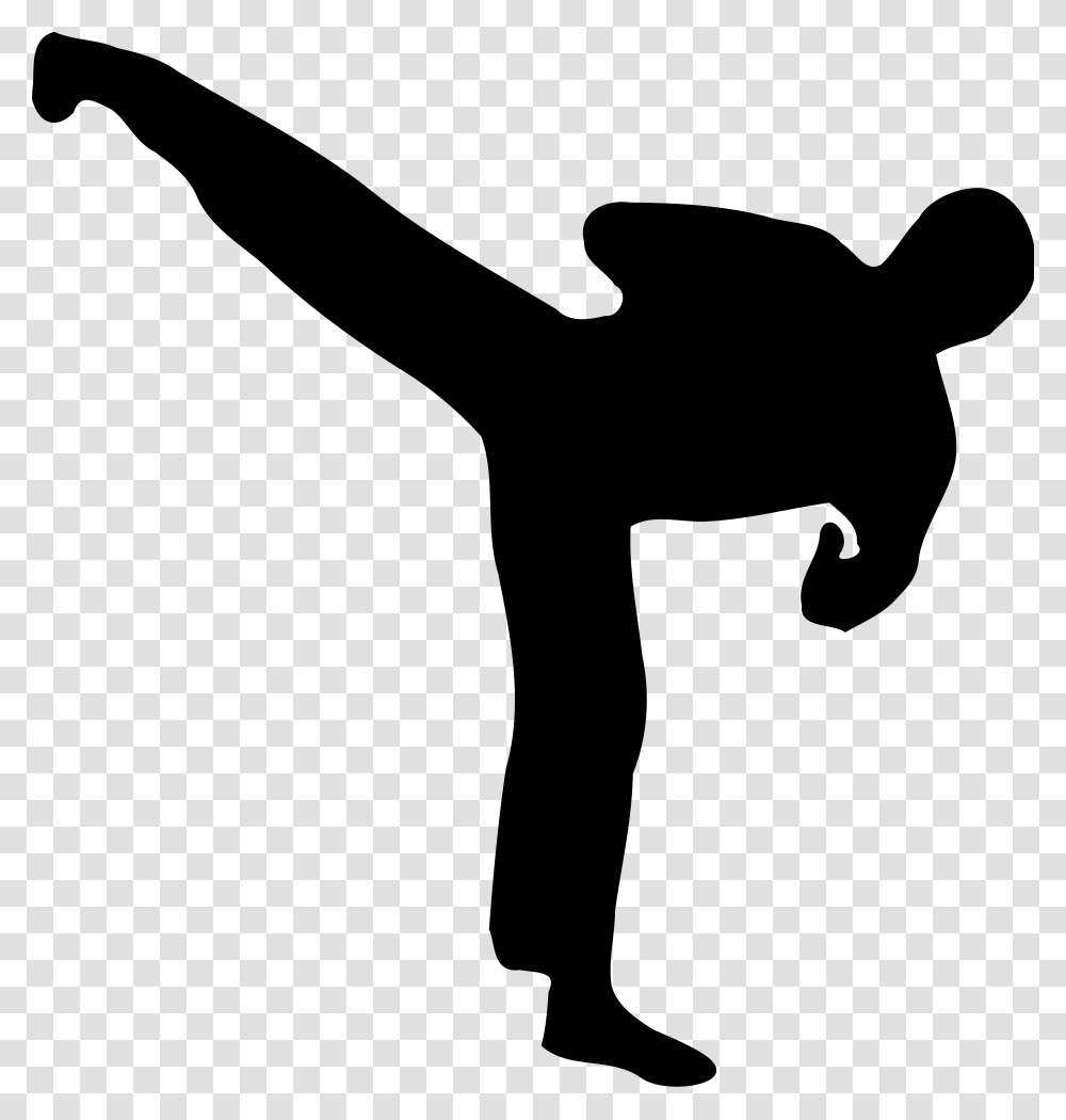 Kickboxing Silhouette Clip Art Kickboxer Silhouette, Gray, World Of Warcraft Transparent Png