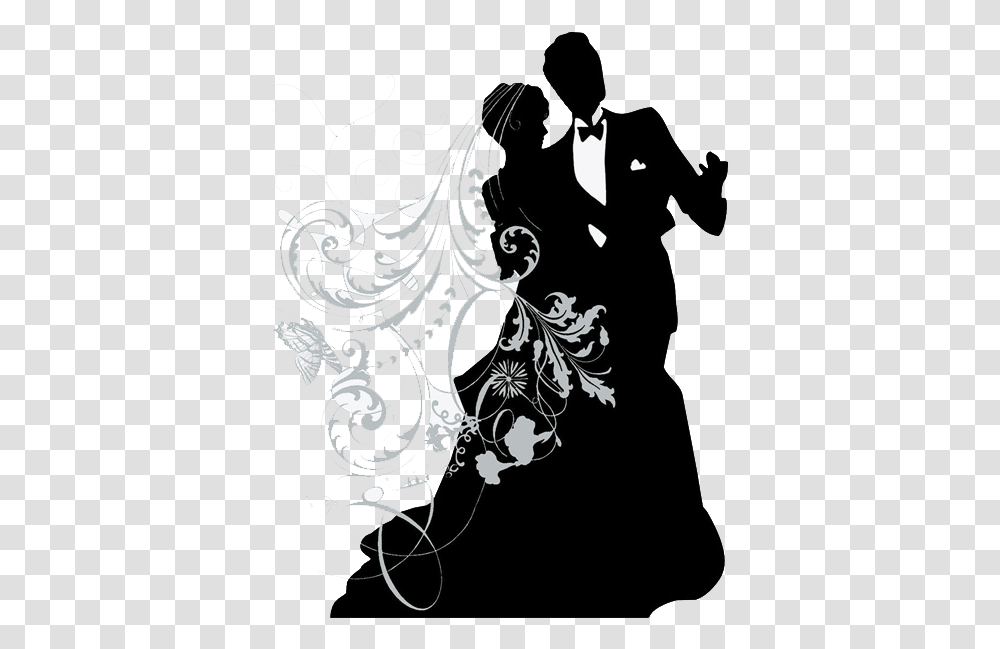 Kickin Country Wedding Couple Silhouette, Floral Design, Pattern Transparent Png