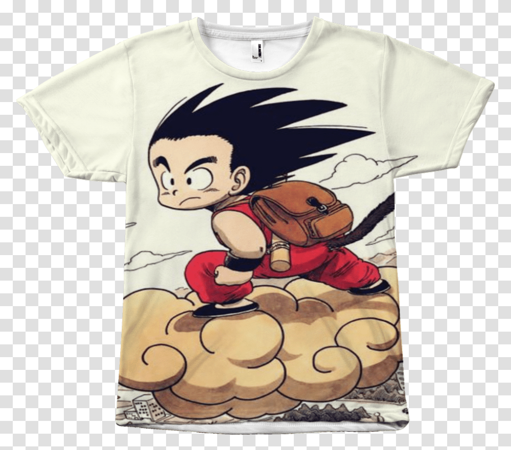 Kid Goku Fly Goku En Su Nube Voladora, Apparel, T-Shirt Transparent Png