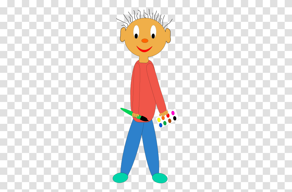 Kid Holding Paint Brush Clip Art Free Vector, Apparel, Toy, Long Sleeve Transparent Png