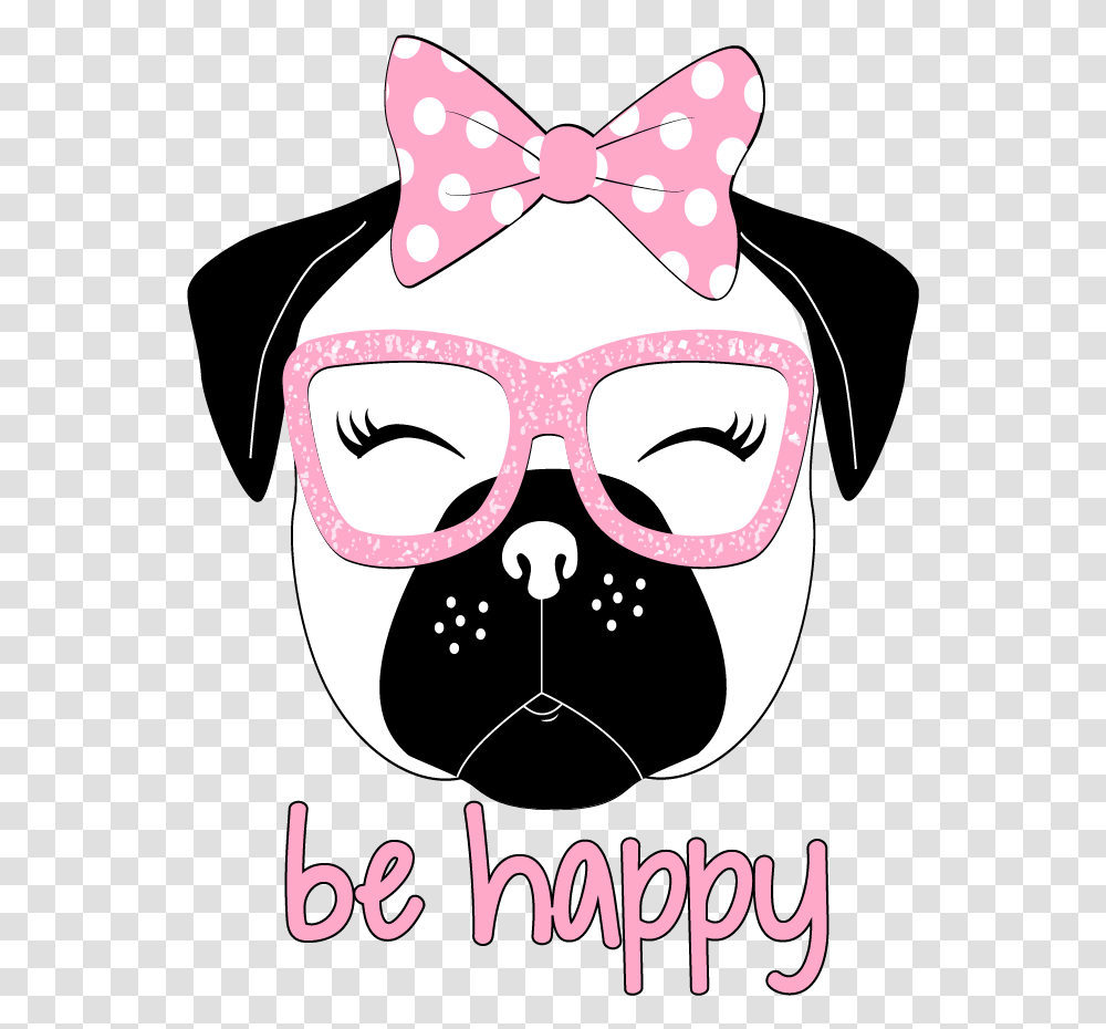 Kid Printed Transfers Girl Pug Clip Art, Glasses, Accessories, Advertisement, Poster Transparent Png