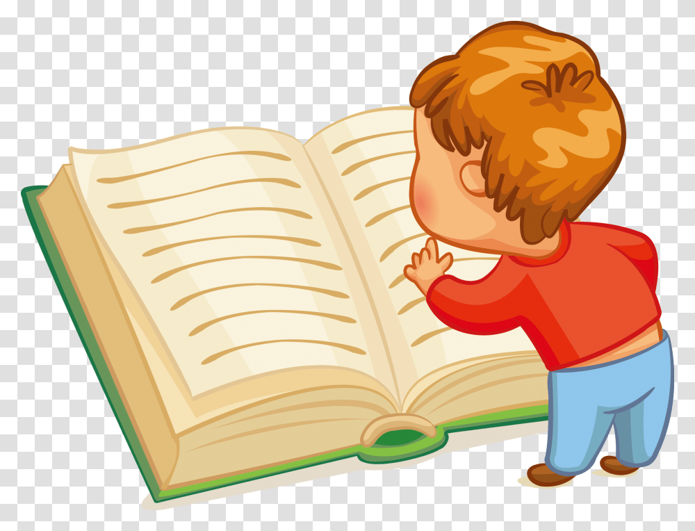Kid Reading Clipart Kids Reading Book Cartoon, Page, Diary, Bread Transparent Png