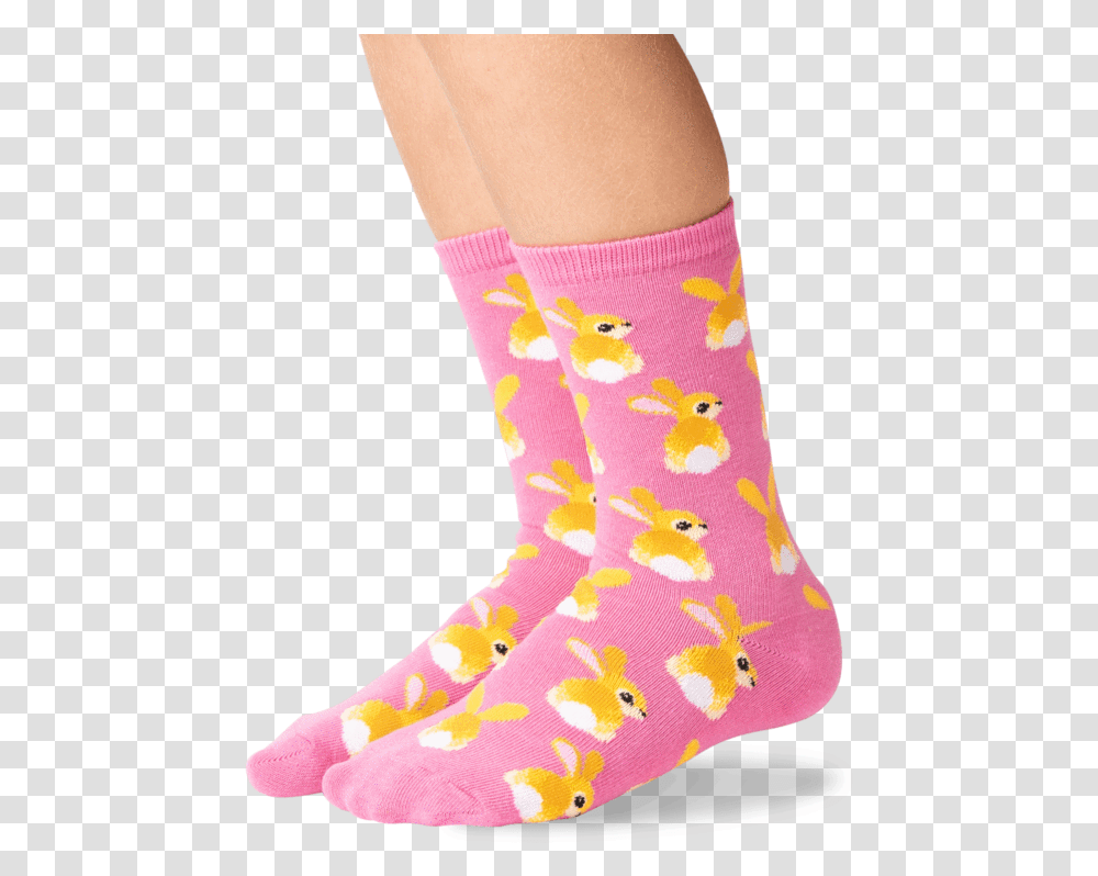 Kid's Bunny Tails Crew Socks In Pink FrontClass Sock, Apparel, Shoe, Footwear Transparent Png