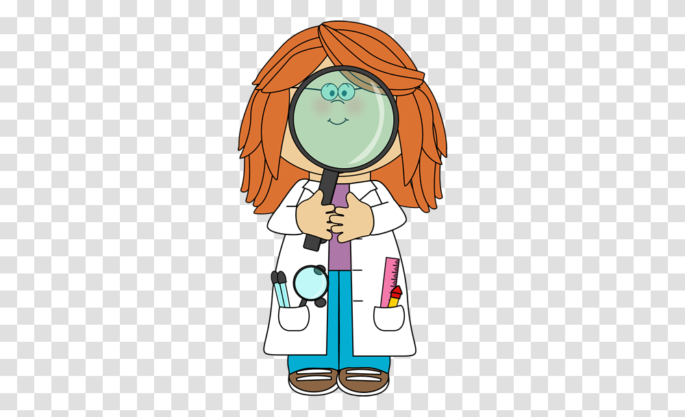 Kid Scientist And Giant Magnifying Glass Education, Helmet, Apparel Transparent Png