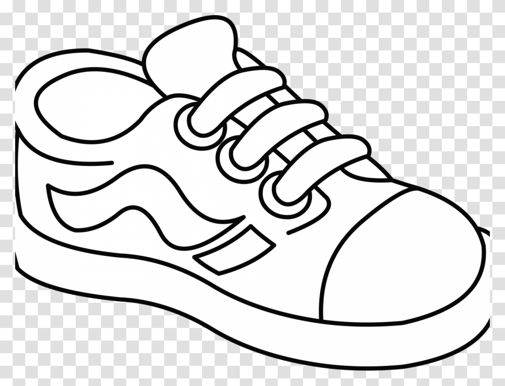 Kid Shoe Clipart Download Shoe Black And White Clipart, Apparel, Footwear, Sneaker Transparent Png