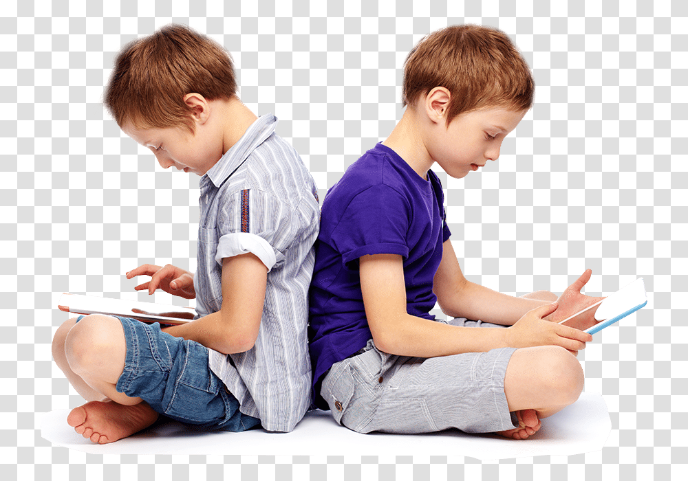 Kid Sitting Kids Sitting, Person, Boy, Reading, Video Gaming Transparent Png