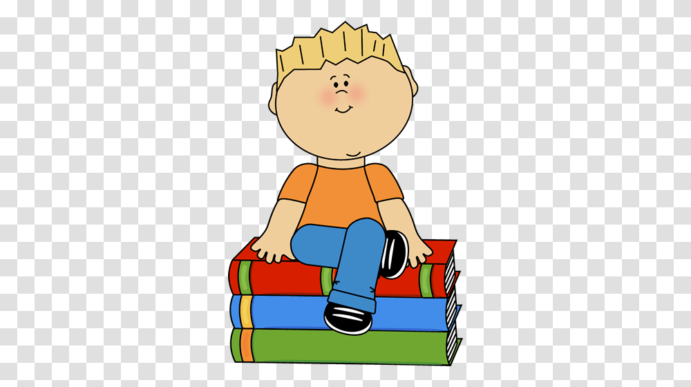Kid Sitting On Books Clip Art, Lifejacket, Vest, Apparel Transparent Png