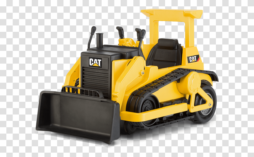 Kid Trax Cat Bulldozer, Tractor, Vehicle, Transportation, Snowplow Transparent Png