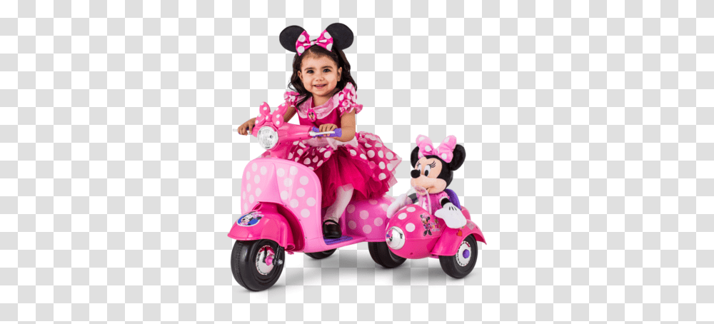 Kid Trax Minnie Mouse Ride Motos Electricas Para, Person, Vehicle, Transportation, Face Transparent Png