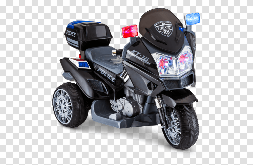 Kid Trax Police Motorcycle, Helmet, Apparel, Wheel Transparent Png