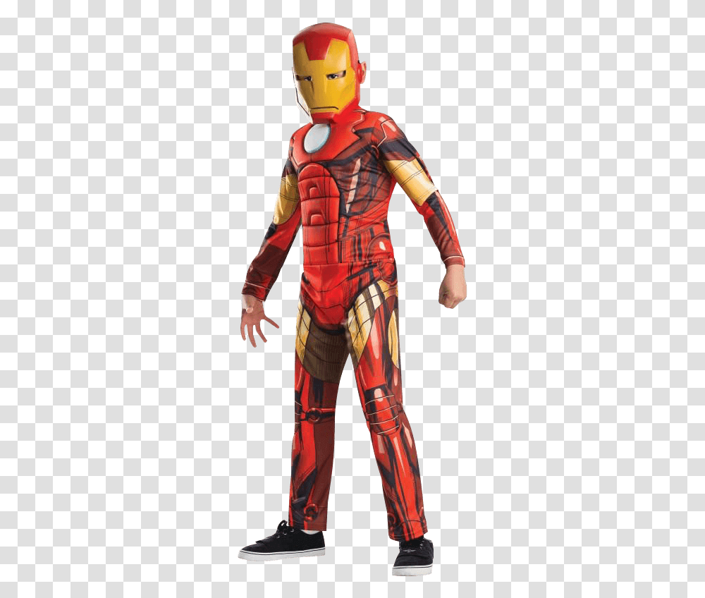 Kids Avengers Assemble Deluxe Iron Man Costume Boys Iron Man Costume, Person, Skin, Shoe Transparent Png