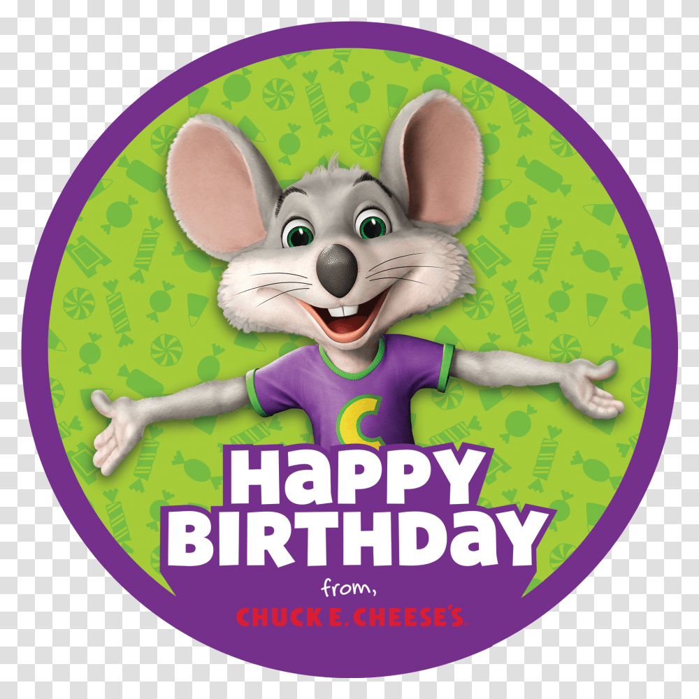 Kids Birthday Party Games Chuck E Cheese Birthday Banner, Label, Text, Toy, Mammal Transparent Png