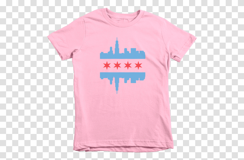 Kids Chicago Skyline Flag Chicago, Clothing, T-Shirt, Plant, Sleeve Transparent Png