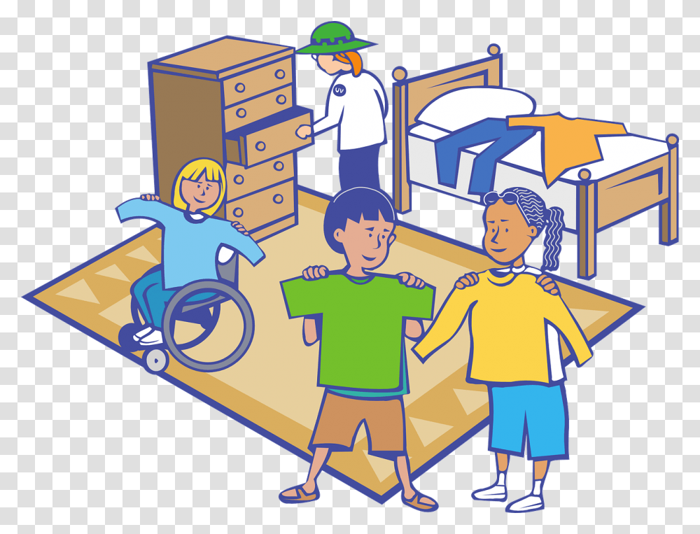 Kids Children Summer Camp Camp Counselor Bedroom Phrasal Verbs Ppt Clothes, Person, Drawing Transparent Png