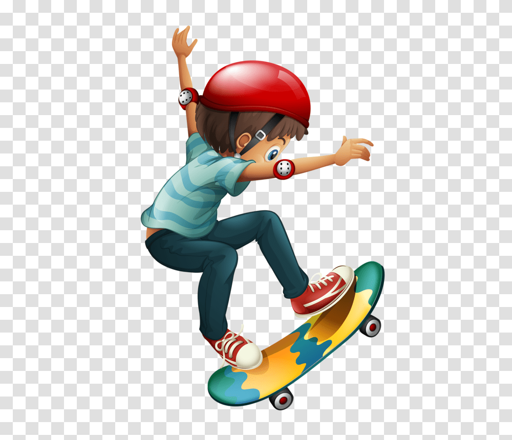 Kids Clip Art Skateboard Skateboard Boy, Helmet, Person, Sport Transparent Png
