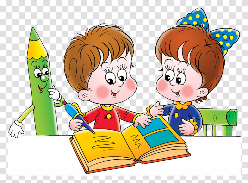 Kids Clipart Learning Help Your Friends Clipart, Reading, Book, Comics Transparent Png