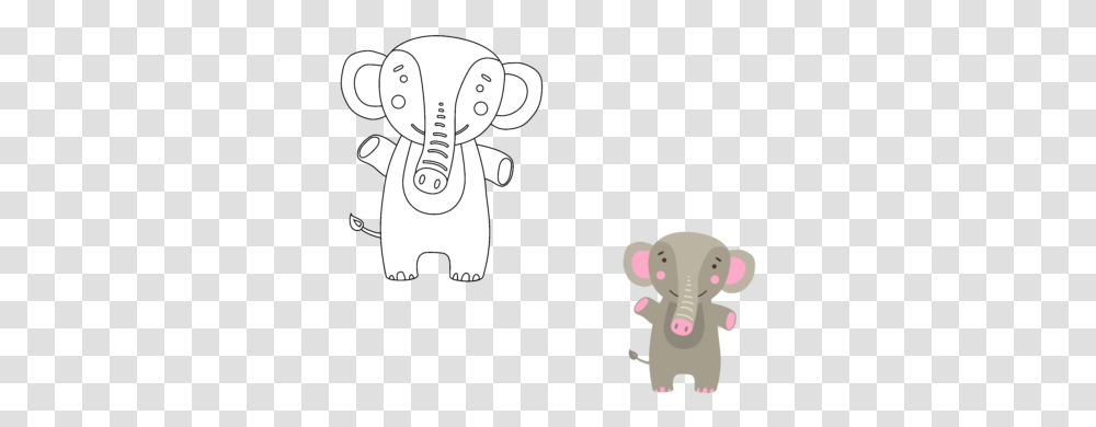 Kids Coloring Animal Elephant Vector Animated Cartoon, Mammal Transparent Png