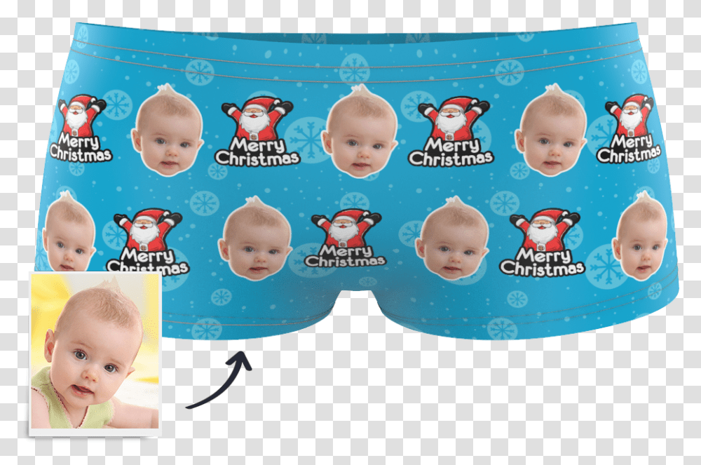 Kids Custom Face Boxer Christmas Santa Claus Christmas Day, Person, Baby, Doll, Toy Transparent Png
