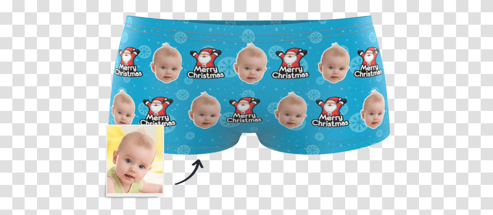 Kids Custom Face Boxer Santa Claus, Person, Baby, Diaper, Doll Transparent Png