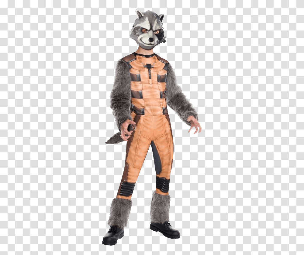 Kids Deluxe Rocket Raccoon Costume, Person, Fur, Mammal Transparent Png