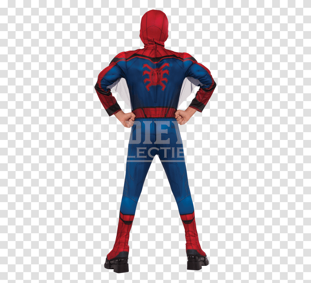 Kids Deluxe Spider Man Homecoming Costume, Apparel, Person, Hood Transparent Png