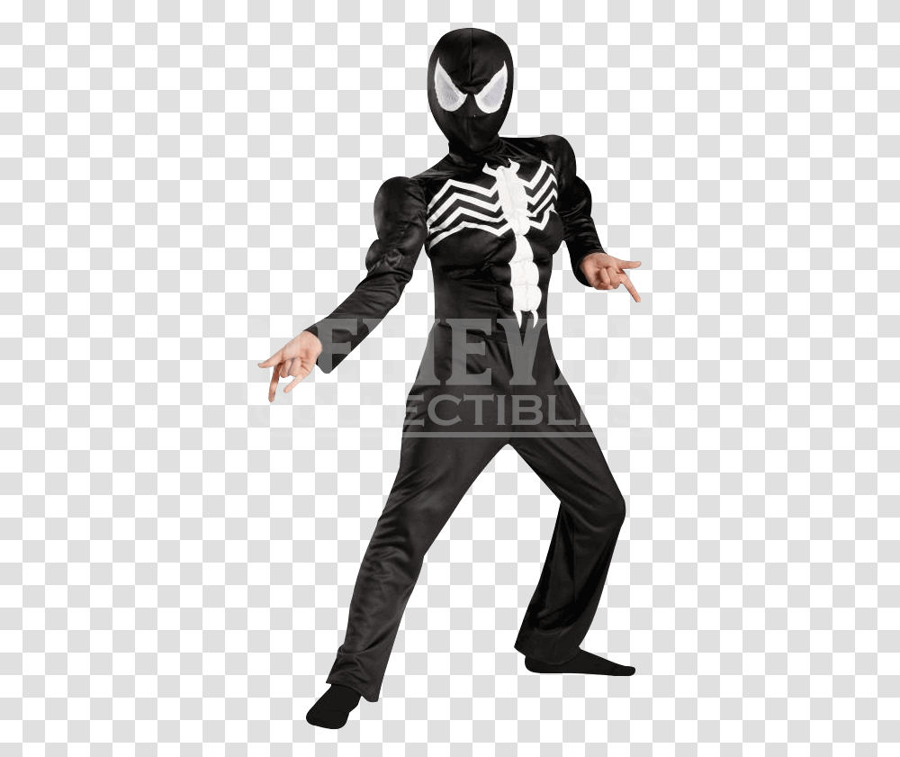 Kids Deluxe Spider Man Venom Costume, Ninja, Person, Human, Helmet Transparent Png