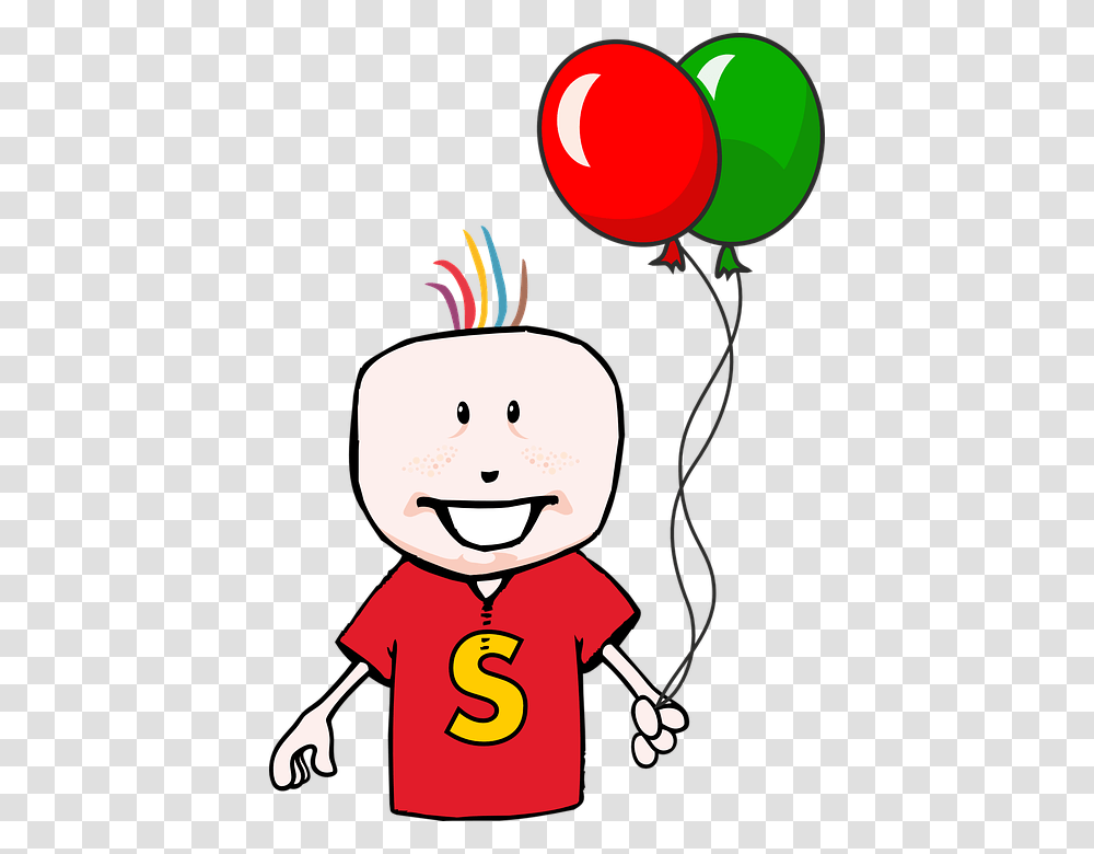 Kids Dictionary Clipart Birthday Cartoon Boy, Ball, Balloon Transparent Png