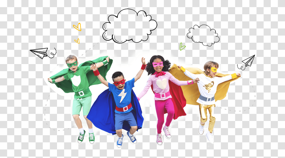 Kids Dressed As Superheroes Coping Skills Champions, Person, Costume, People Transparent Png