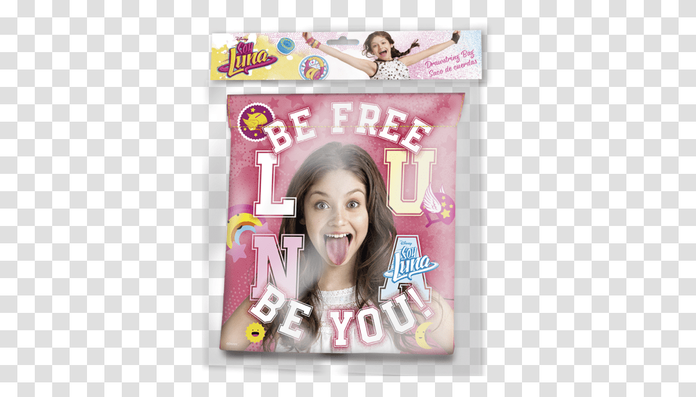 Kids Euroswan Gym Bag 22cm Soy Luna 42 Gr Girl, Person, Magazine, Text, Poster Transparent Png