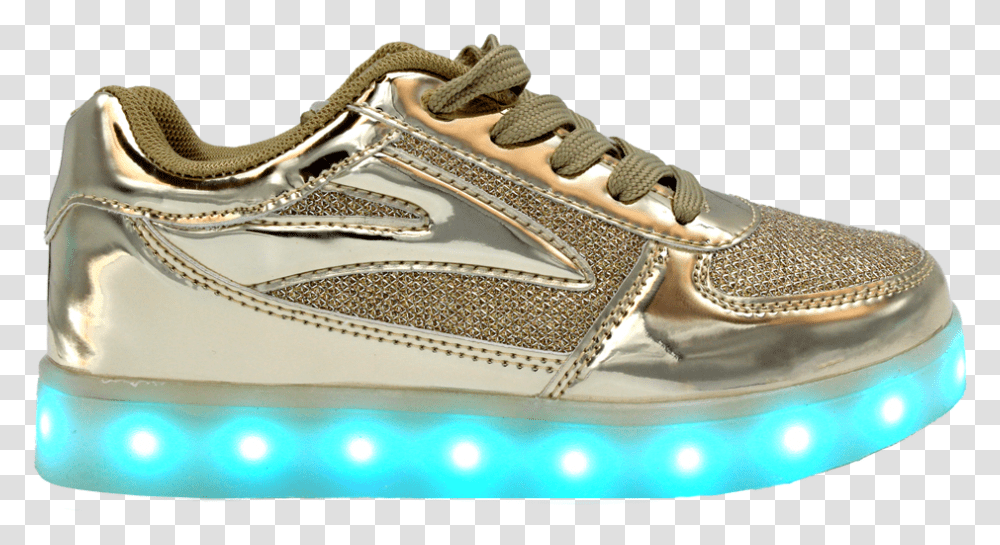 Kids Gold Ledshoes Lowtop Gold Lighted Mens Shoes, Apparel, Footwear, Sneaker Transparent Png