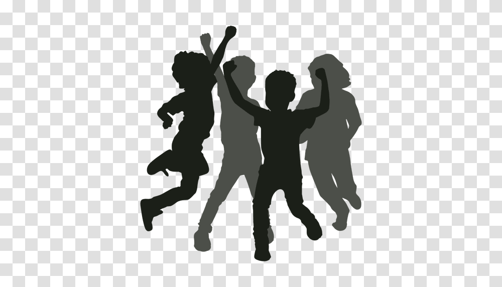 Kids Having Fun Silhouette, Person, Hand, People, Crowd Transparent Png