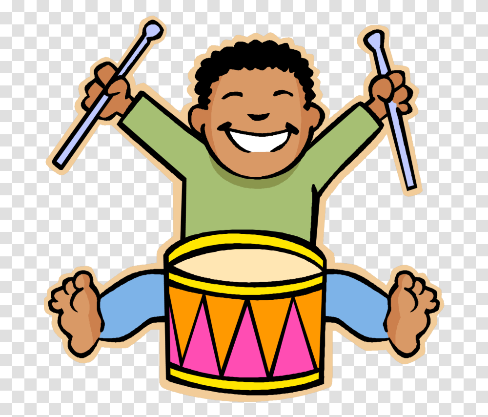 Kids Music Clipart Free Boy Playing Drum Cartoon, Musician, Musical Instrument, Percussion, Drummer Transparent Png