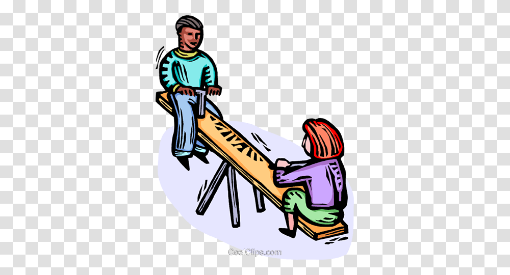 Kids On A Teeter Totter Royalty Free Vector Clip Art Illustration, Toy, Seesaw, Person, Human Transparent Png