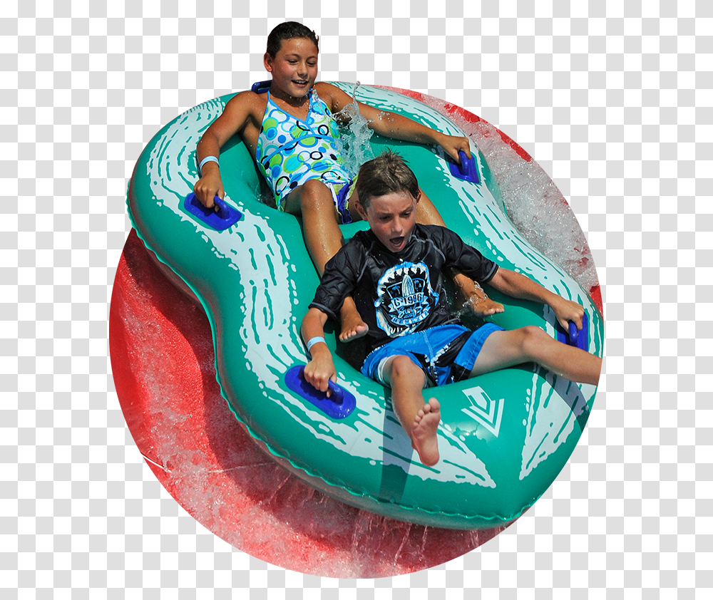 Kids On Slide In Waterpark Master Blaster Water Slide Tube, Person, Inflatable, Toy Transparent Png