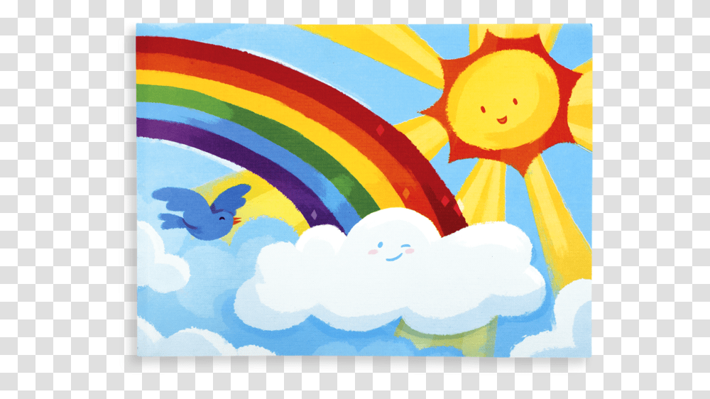 Kids Painting Sun And Rainbow, Monitor, Screen, Electronics Transparent Png