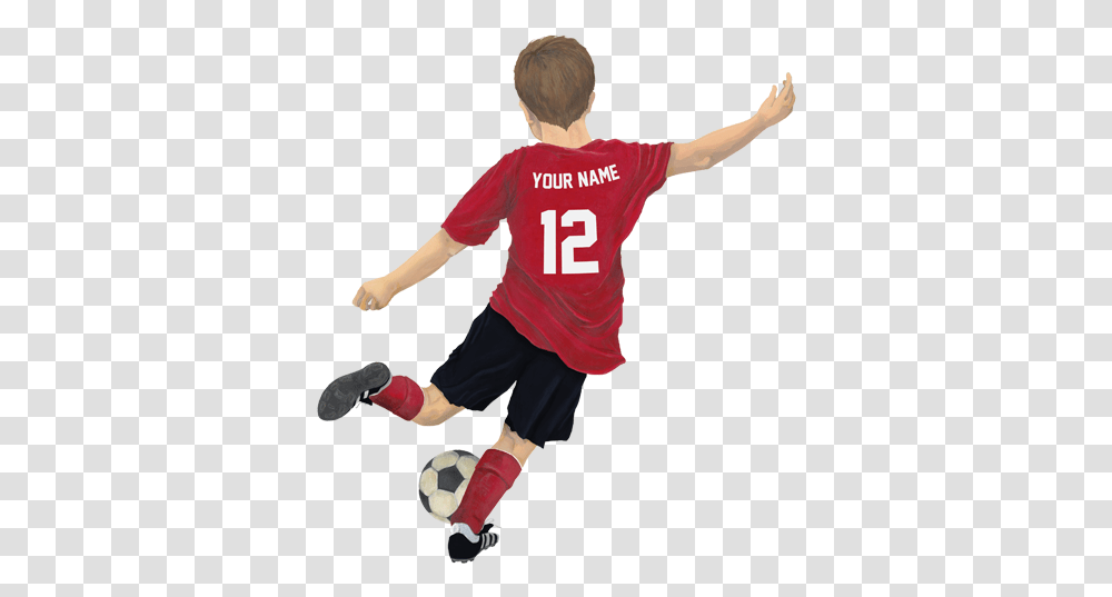 Kids Play Graphics Sport Football Soccer Kick Handpainted Soccer Player Art Painting, Clothing, Person, Sphere, People Transparent Png
